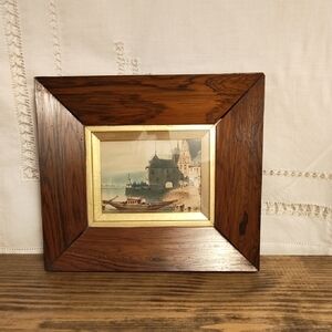 Elegant Brown and Gold Framed Art Piece